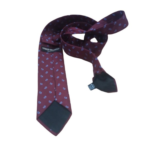 GIORGIO REDAELLI Red Paisley Silk Tie ITALY 61"/ 3" EC - Picture 5 of 9